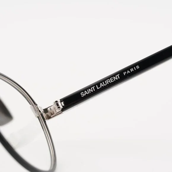 Saint Laurent SL125 001 Eyeglasses Black/Silver 49mm Round Frame